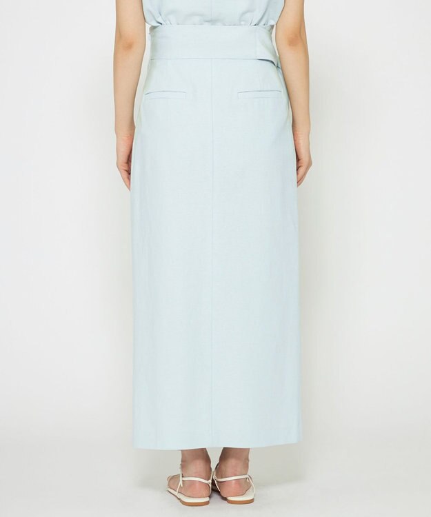 uncrave 【手洗い可】コットンリネンツイル スカート（uncrave WHITE） サックス