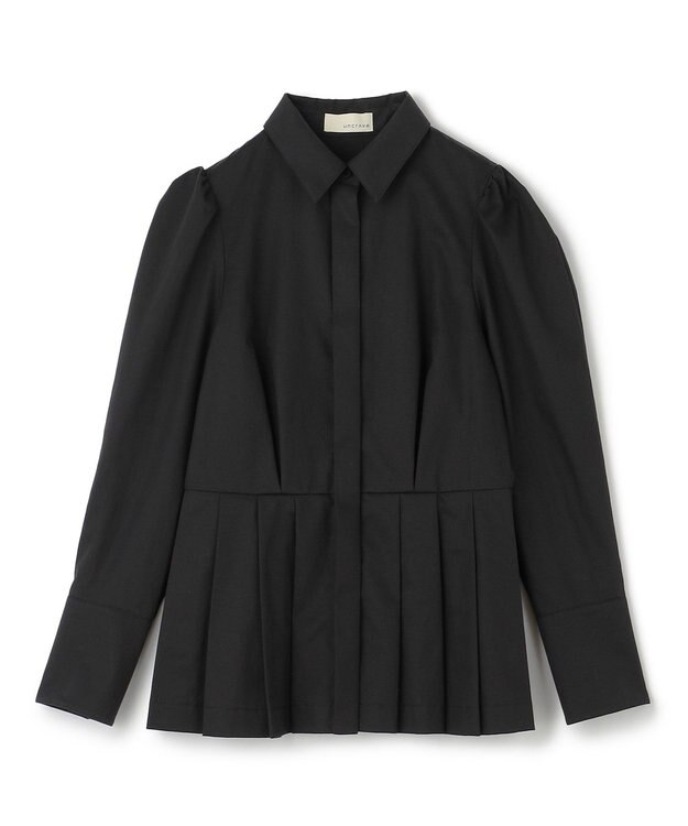 uncrave コットンツイル ペプラムシャツ（uncrave WHITE） ブラック