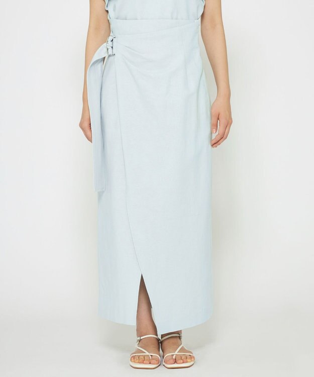 uncrave 【手洗い可】コットンリネンツイル スカート（uncrave WHITE） サックス