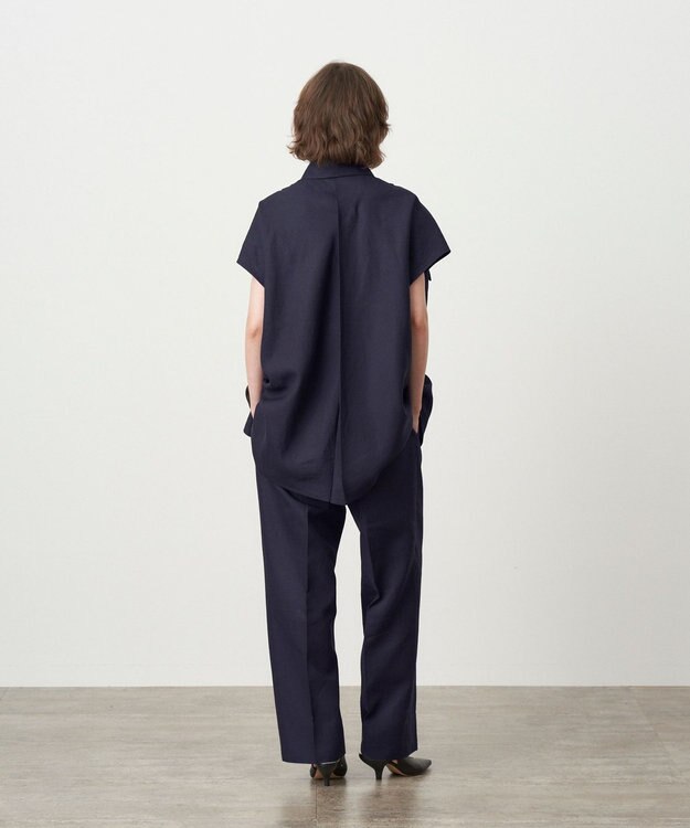 ATON LINEN WEATHER | オフスリーブ CPOジャケット NAVY