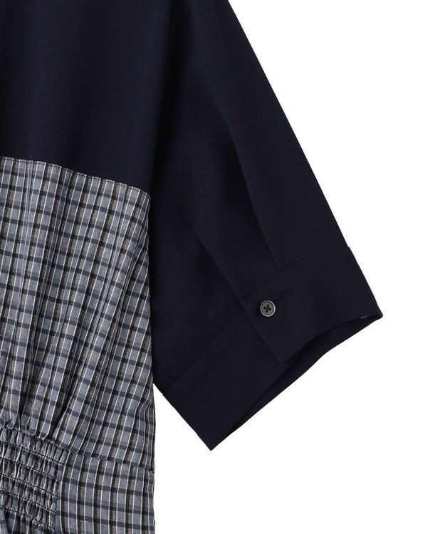 YECCA VECCA ハーフスリーブベアドッキングワンピース Check