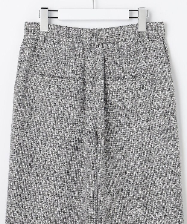 自由区 L 【17号サイズまで展開・カタログ掲載】ライトミックスツィードワイド パンツ グレー