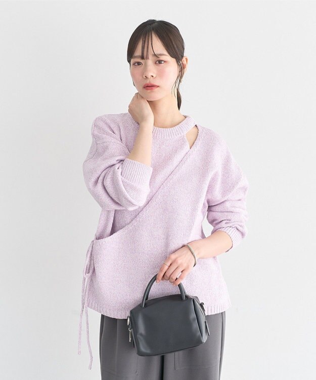earth music&ecology サイドリボンカシュクールニット Lilac