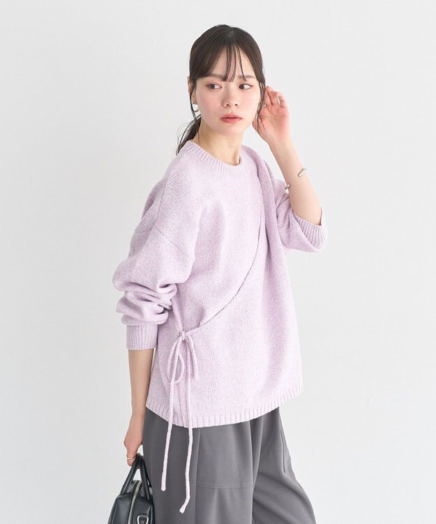 earth music&ecology サイドリボンカシュクールニット Lilac