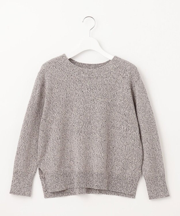 J.PRESS LADIES 【洗える】GIMA COTTON プルオーバー ニット チャコール系