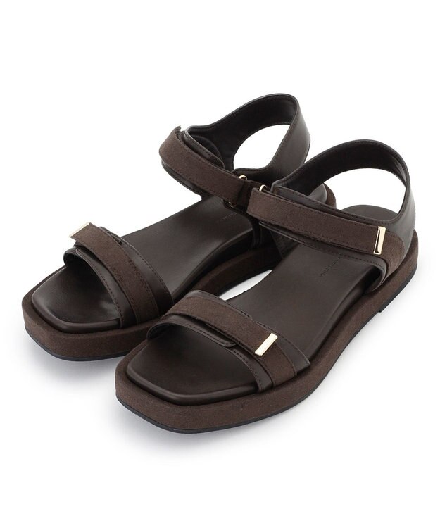 23区 【先行予約】スエードスポーツ サンダル ダークブラウン系