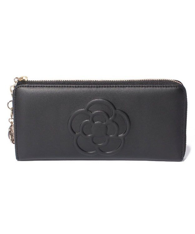 CLATHAS ワッフル　Lファスナー長財布 ブラック