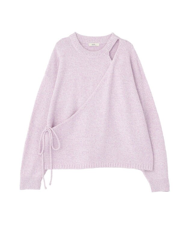 earth music&ecology サイドリボンカシュクールニット Lilac