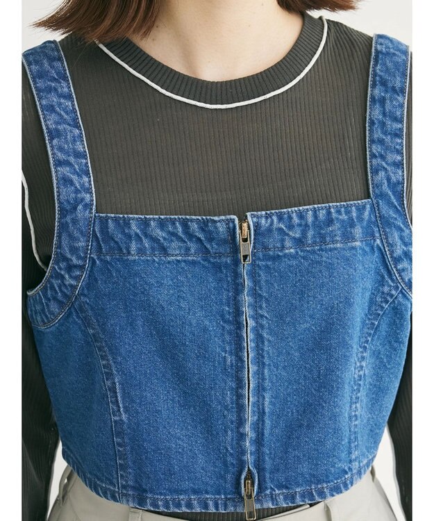 Green Parks デニムビスチェ Light Indigo