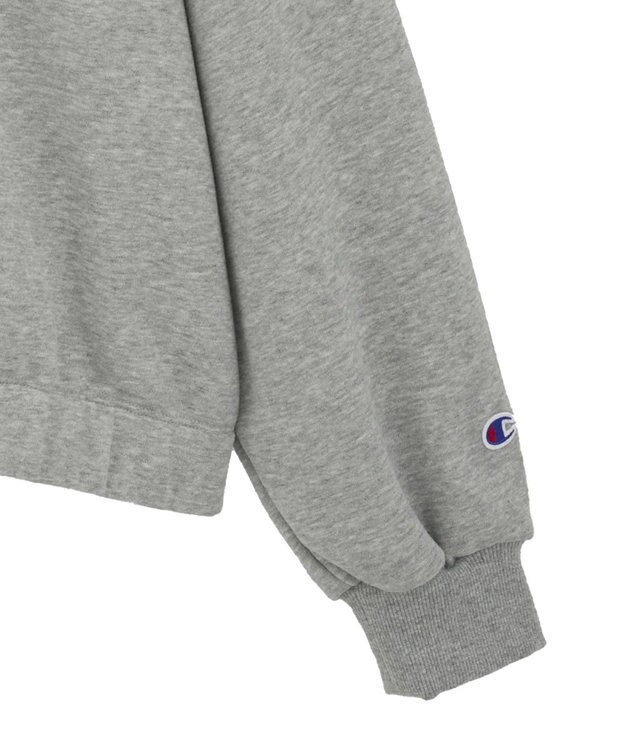 earth music&ecology Ｃｈａｍｐｉｏｎ×ｅｍａｅハーフジップハートスウェット Gray Mixture