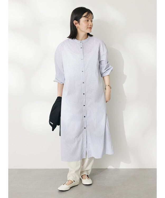 CRAFT STANDARD BOUTIQUE 【洗える】ニットベスト+シャツワンピース-SET Black