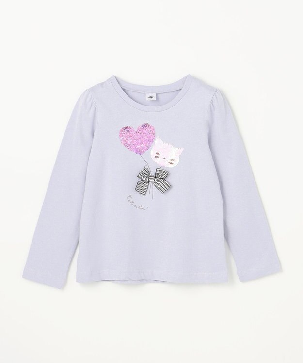 ANY KIDS ミラクルスパンコール 長袖Tシャツ サックスブルー×風船