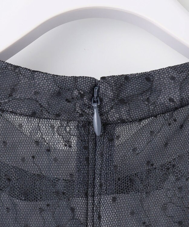 ANY SIS 【Lily calin】バイカラードットチュール ドレス ブルーグレー