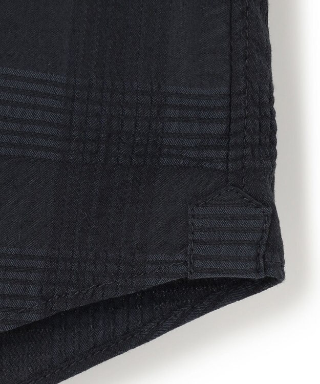 JOSEPH HOMME ドビーチェックストレッチ　ウイングカラーシャツ ネイビー系