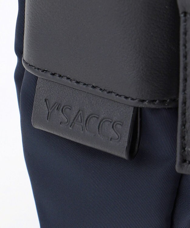 Y'SACCS ナイロン×牛革コンビシリーズ　横型ショルダーバッグ　SSサイズ ネイビー