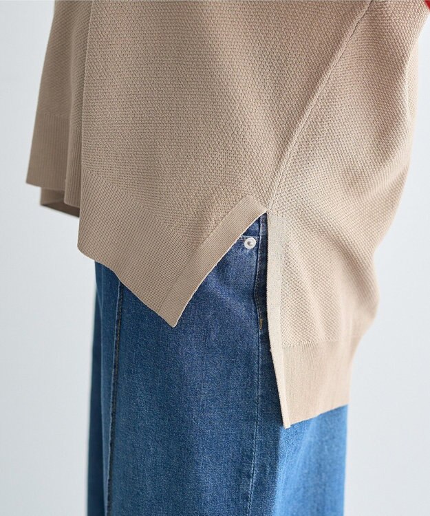 YECCA VECCA 配色ワイドポロニット Beige