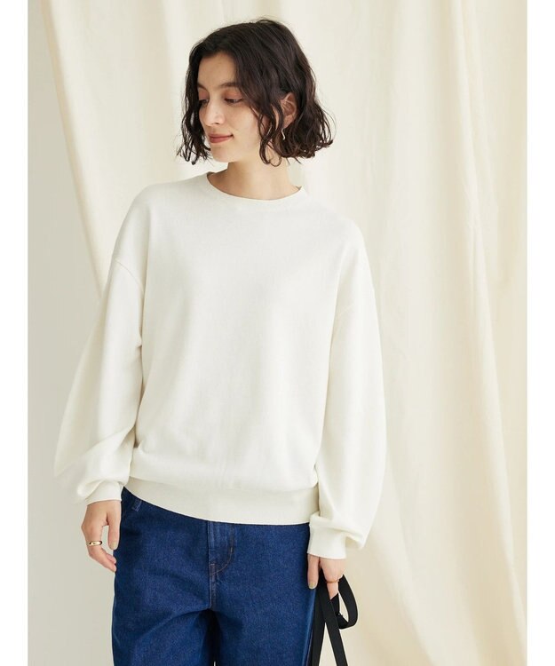CRAFT STANDARD BOUTIQUE 袖ボリュームニットプルオーバー Ivory