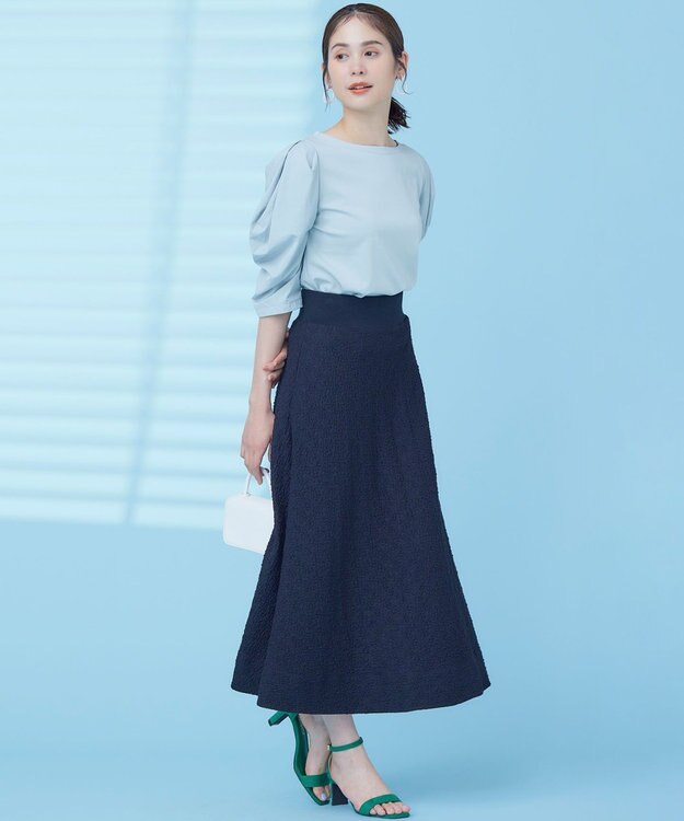 組曲 L 【接触冷感】コンビネーションポンチデザイン カットソー クリームミント系