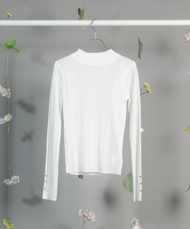 Green Parks ｄａｚｚｌｉｎ　シアーリブニットプルオーバー Gray