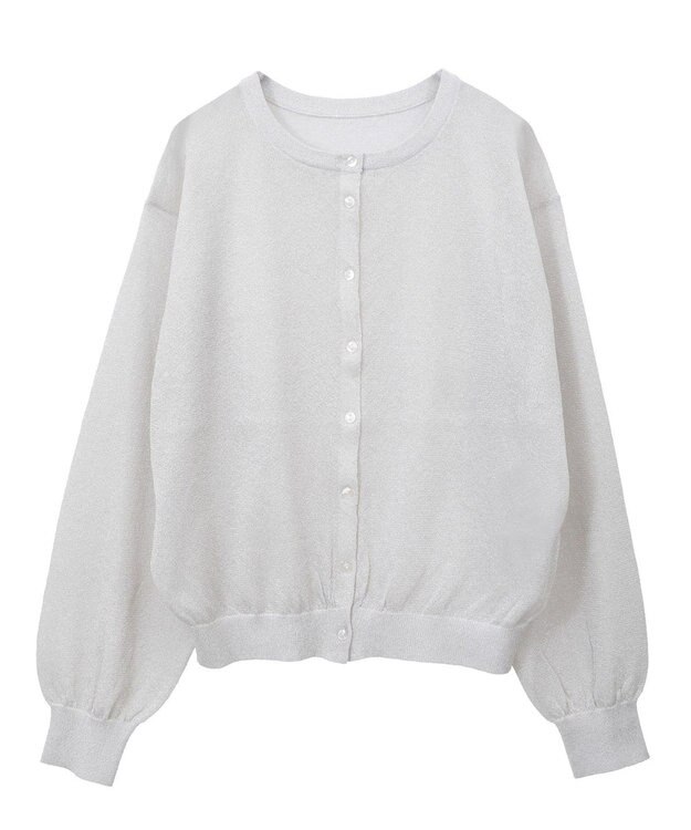 AMERICAN HOLIC シアークルーネックニットカーディガン Silver