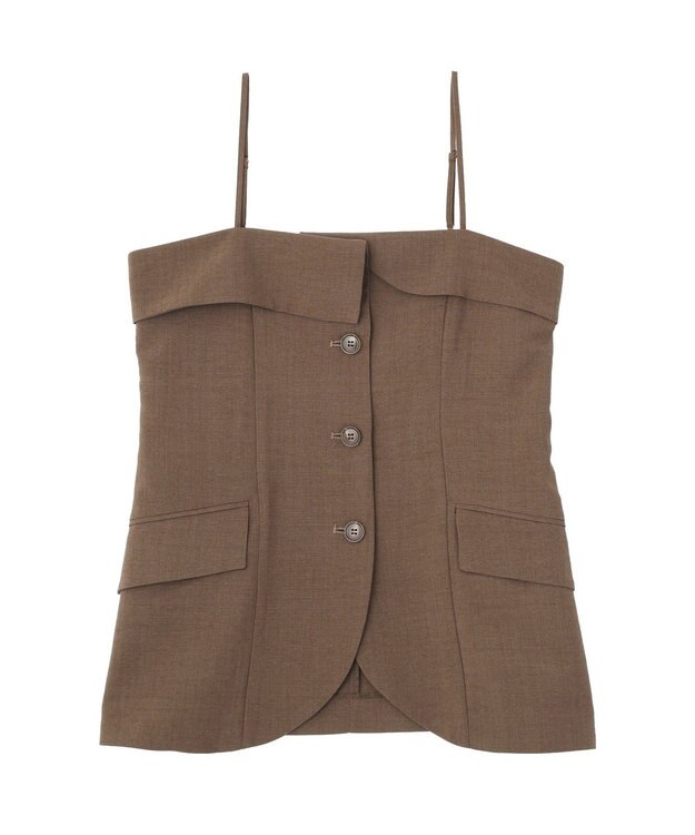 earth music&ecology 【セットアップ対応】フラップボタンビスチェ Brown