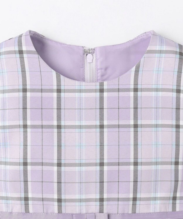 ANY KIDS チェック柄ジャンパースカート ラベンダー