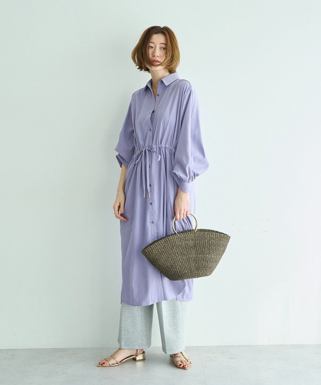 YECCA VECCA UVカット2way袖バルーンワンピース Lavender