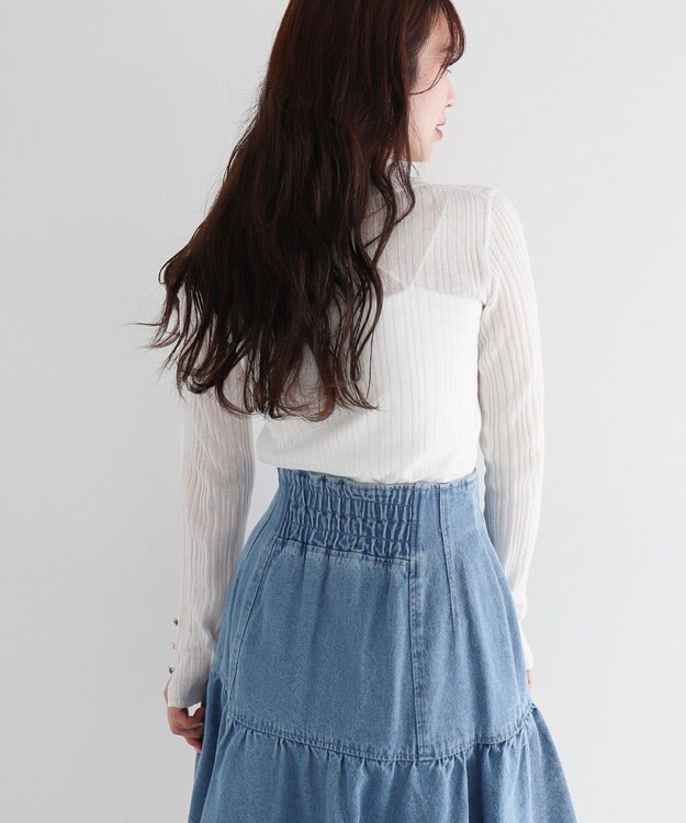 Green Parks ｄａｚｚｌｉｎ　シアーリブニットプルオーバー Gray