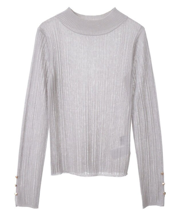 Green Parks ｄａｚｚｌｉｎ　シアーリブニットプルオーバー Gray