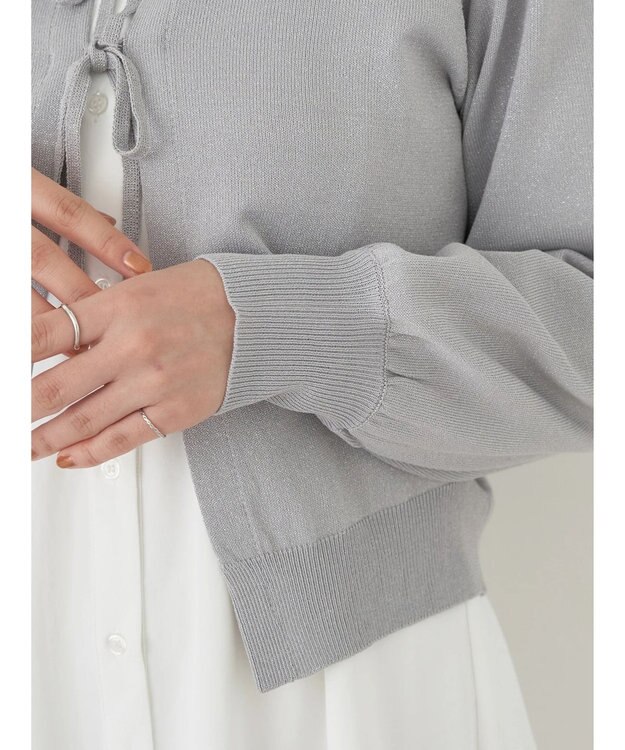 earth music&ecology ラメニットカーディガン Gray