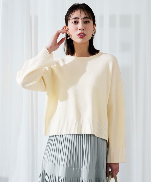 ANY SIS S リブポイント ニット アイボリー