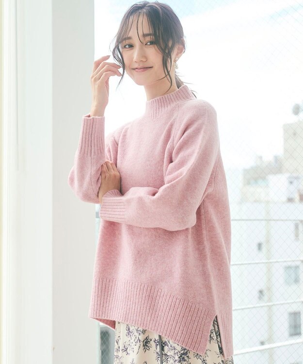 ANY SIS 【洗える】ハイネックラグラン ニット ピンク