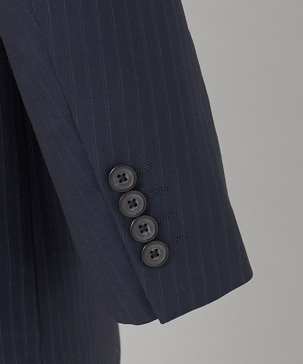 GOTAIRIKU 【御幸毛織】Superio160 ウールモヘヤシルクカシミヤ　スーツ（ネイビーストライプ） ネイビー系1