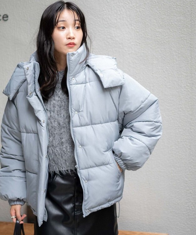 WEGO 【フード取り外し可能】2WAYパテッドジャケット グレー