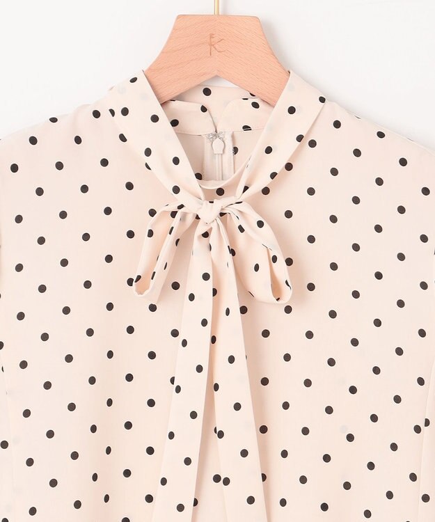 組曲 【WEB限定】ドットプリントデシン ボウタイ付きブラウス エクリュ×ブラック系5