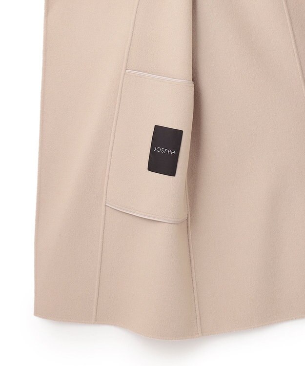 JOSEPH ダブルフェイスカシミヤ　ラップミドルコート Parchment