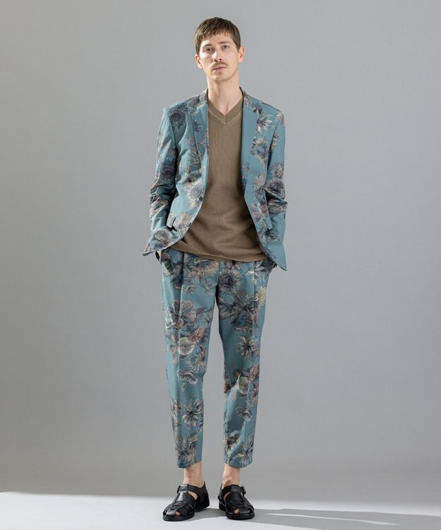 JOSEPH HOMME 【LEON 掲載】クールドッツストレッチトロピカル柄　ジャケット ピーコックグリーン系5