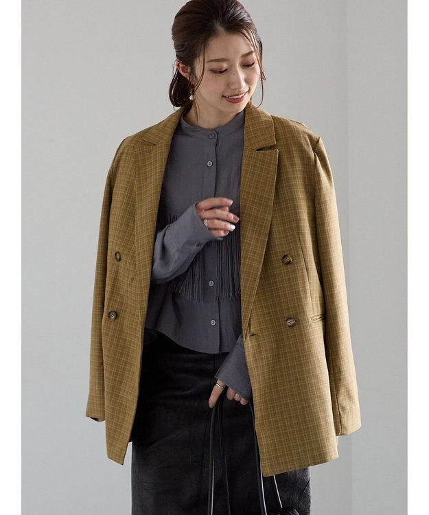 Te chichi ダブルブレストジャケット(セットアップ可)《2025Autumn catalog vol.2 item》 ベージュ