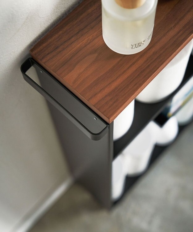 tower ハンドル付きスリムトイレラック タワー ブラック ブラック