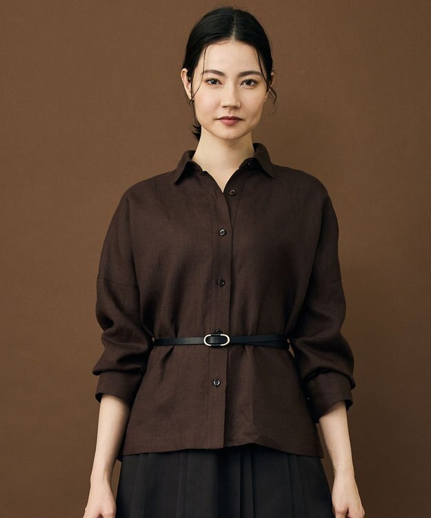 自由区 L トルコリネン シャツ ブラウン