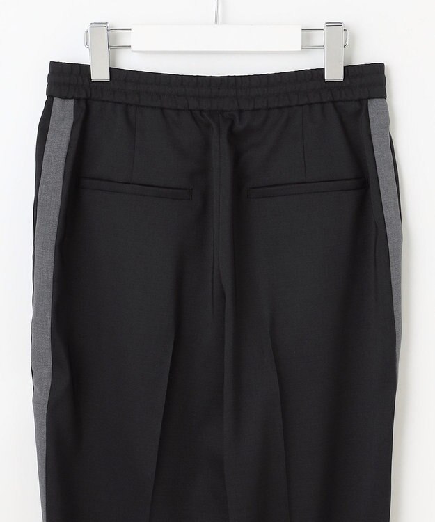 自由区 【カタログ掲載】ウールライクストレッチテーパード パンツ ネイビー×チャコール