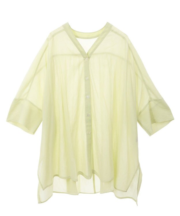AMERICAN HOLIC 【接触冷感】Ｖネックシアー半袖ＢＩＧシャツ Pistachio
