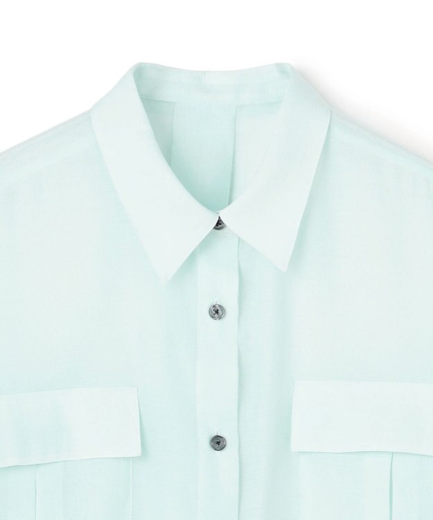 UNFILO シアー サファリシャツ ミントブルー