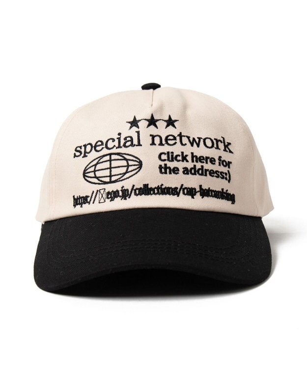 WEGO ロゴ刺繍バイカラーキャップ ブラック