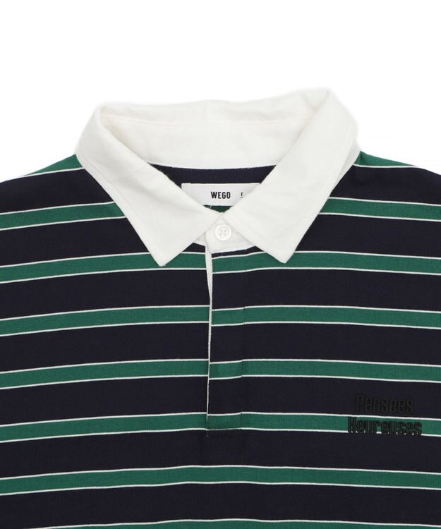 WEGO ボーダーラガーシャツ ネイビー