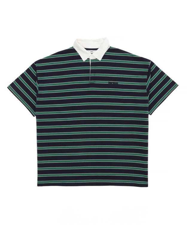 WEGO ボーダーラガーシャツ ネイビー