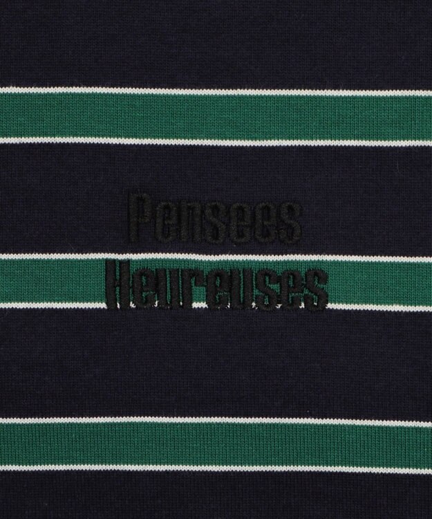 WEGO ボーダーラガーシャツ ネイビー