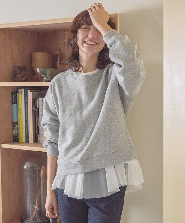 AMERICAN HOLIC チュールドッキングカットプルオーバー Off White