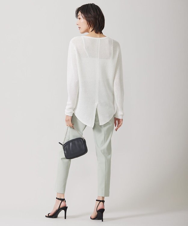 ICB 【洗える】 ペーパーブレンドシャインニット プルオーバー オフホワイト系