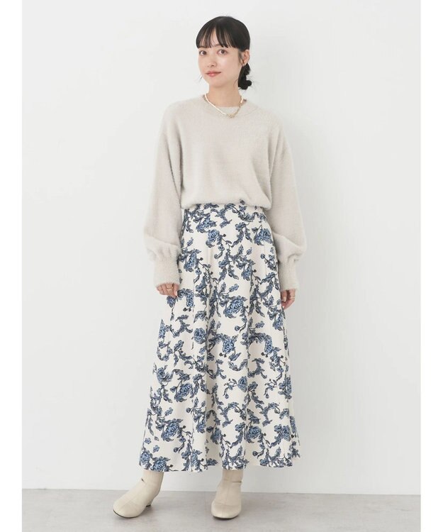 earth music&ecology ミニシャギープルオーバー Gray Beige